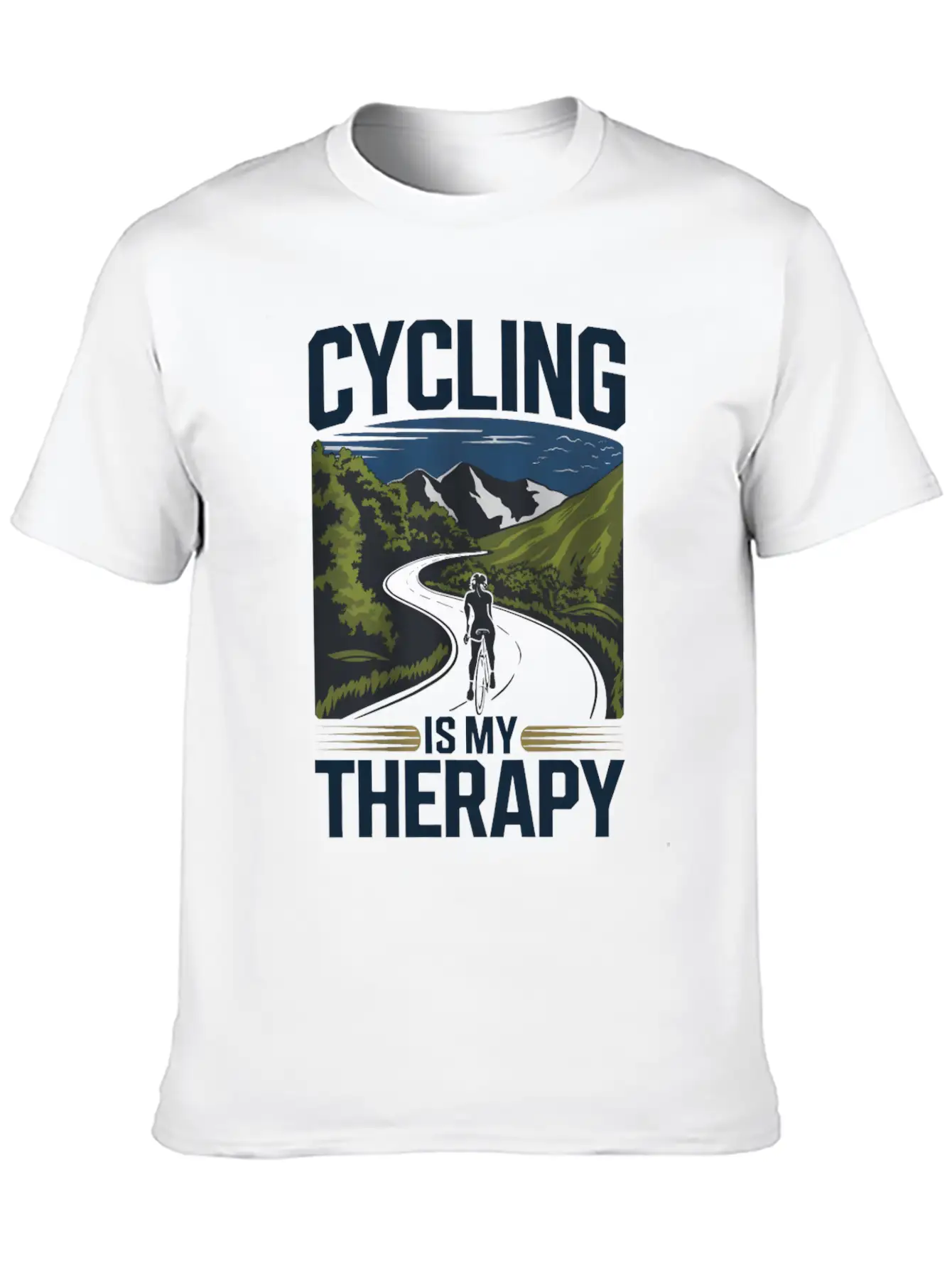 Cycling Is My Therapy Basic Graphic T-Shirt – Daily Comfort In Soft Cotton