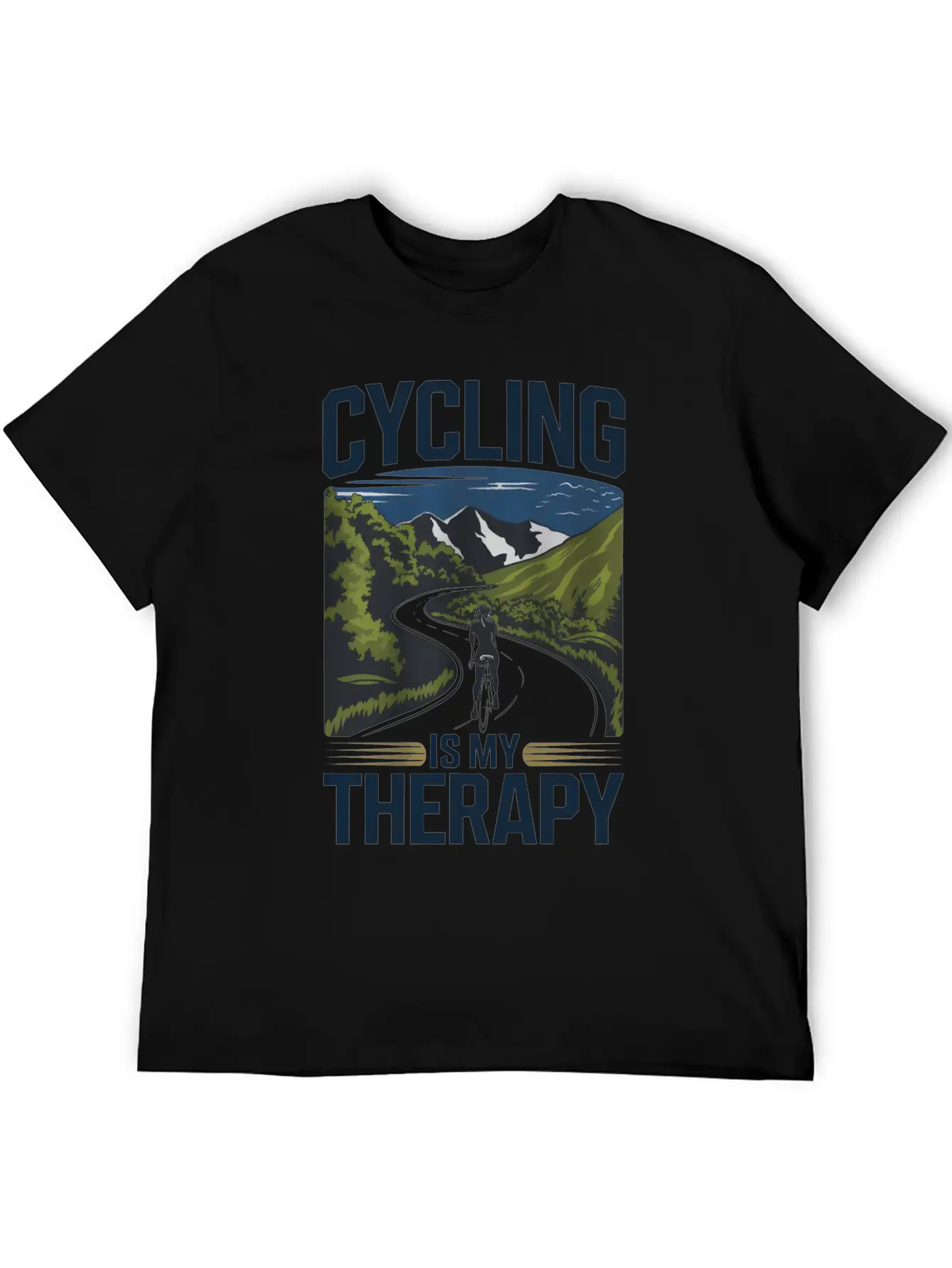 Cycling Is My Therapy Basic Graphic T-Shirt – Daily Comfort In Soft Cotton