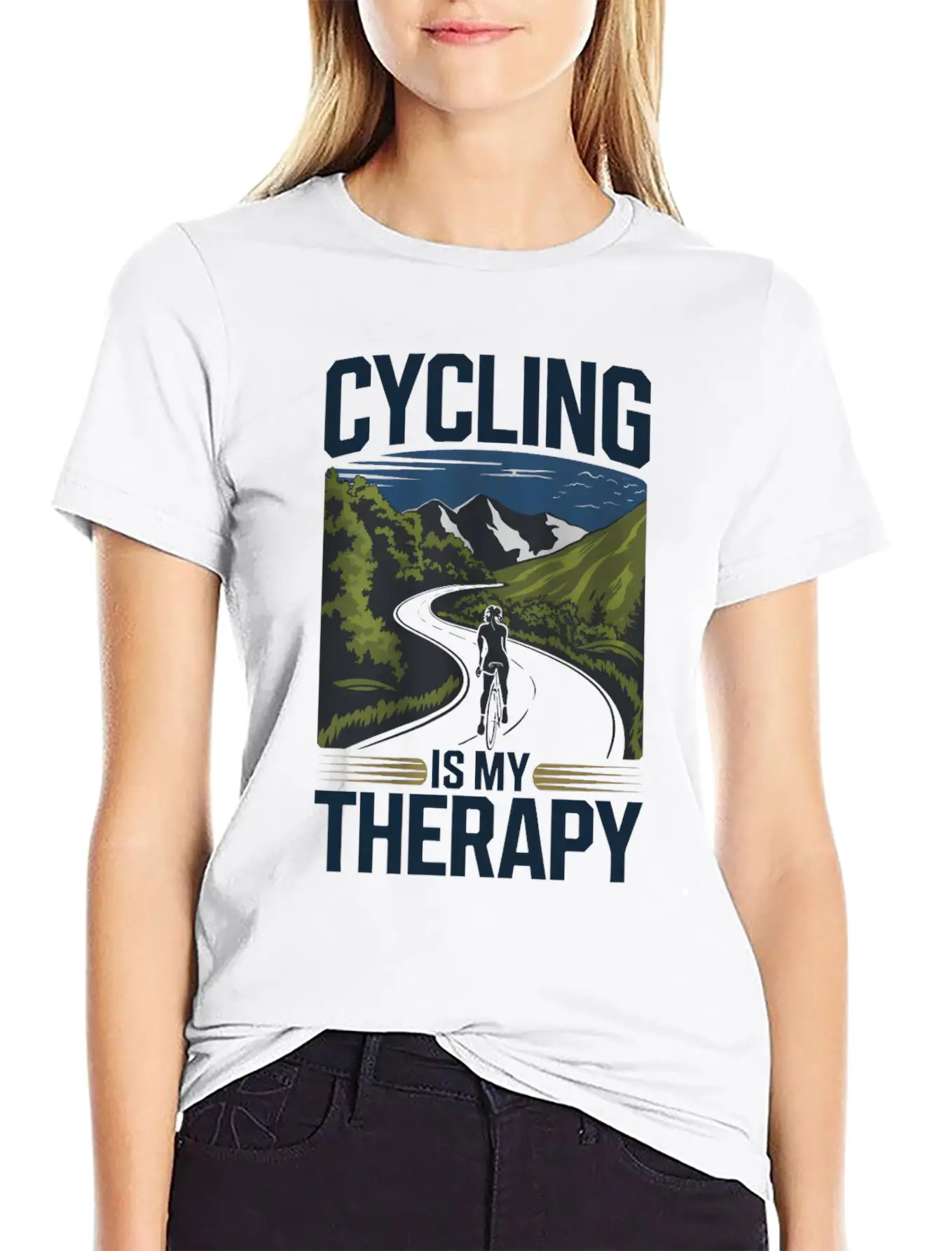 Cycling Is My Therapy Basic Graphic T-Shirt – Daily Comfort In Soft Cotton
