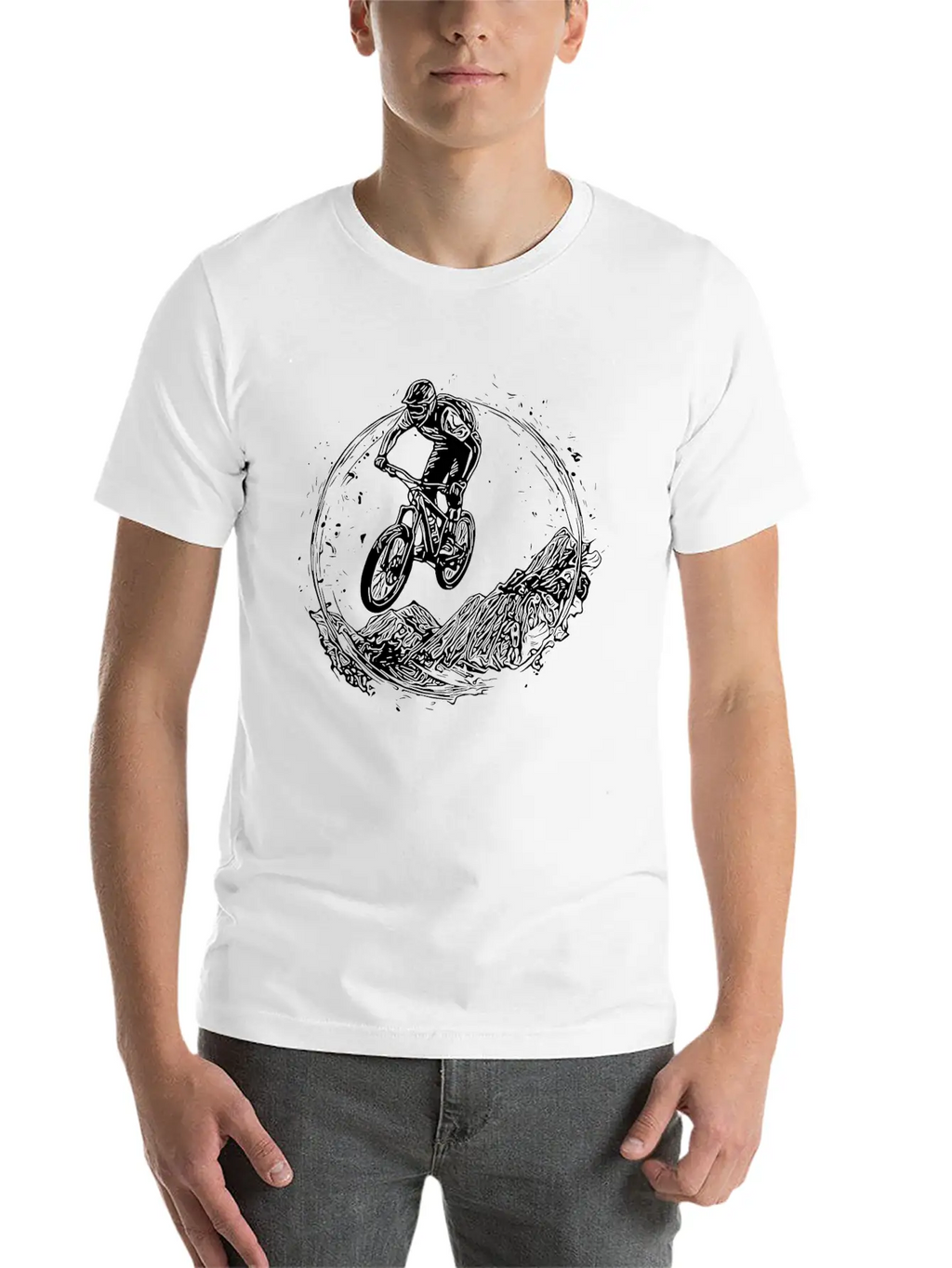 Cyclist Bike Mud Downhill Jump Classic Cotton Tee – Unisex Comfort For Any Season