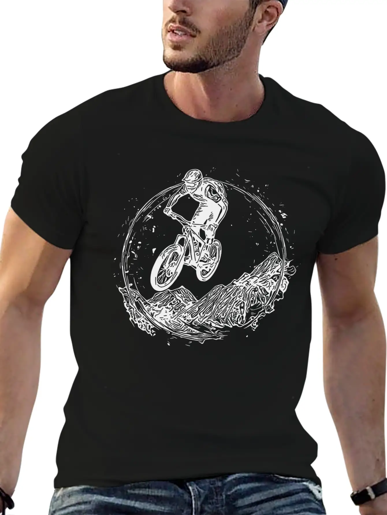 Cyclist Bike Mud Downhill Jump Classic Cotton Tee – Unisex Comfort For Any Season