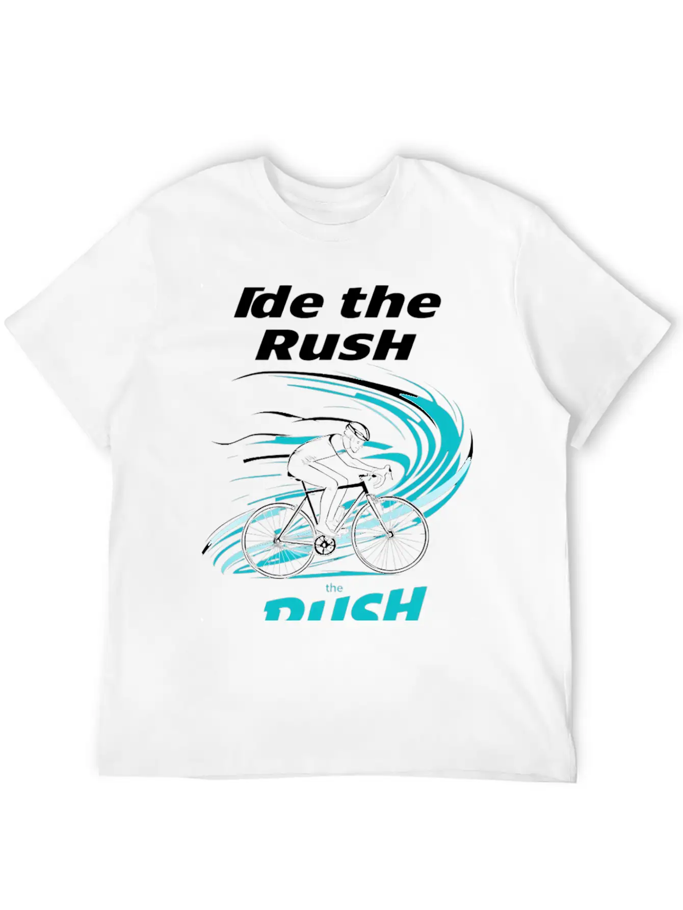 Cyclist Riding Through Stylized Wind Trails Wit Breathable Soft Cotton T-Shirt – Timeless Casual Look