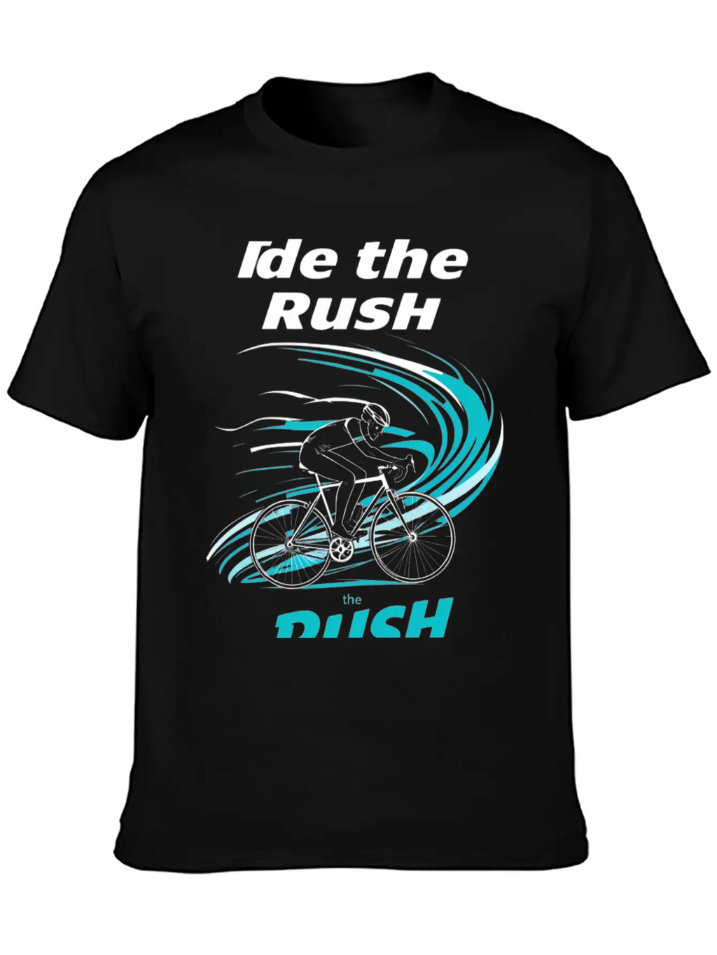 Cyclist Riding Through Stylized Wind Trails Wit Breathable Soft Cotton T-Shirt – Timeless Casual Look