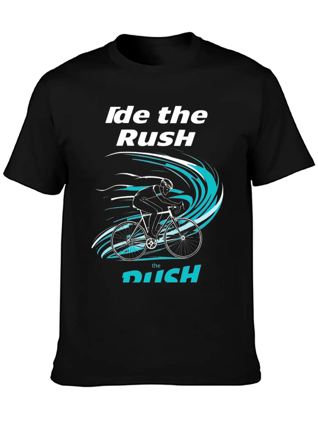 Cyclist Riding Through Stylized Wind Trails Wit Breathable Soft Cotton T-Shirt – Timeless Casual Look