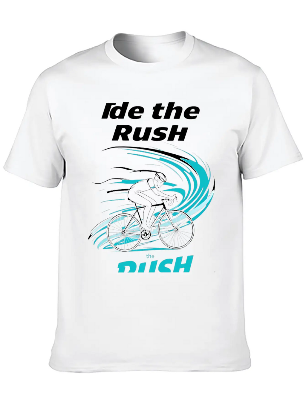 Cyclist Riding Through Stylized Wind Trails Wit Breathable Soft Cotton T-Shirt – Timeless Casual Look