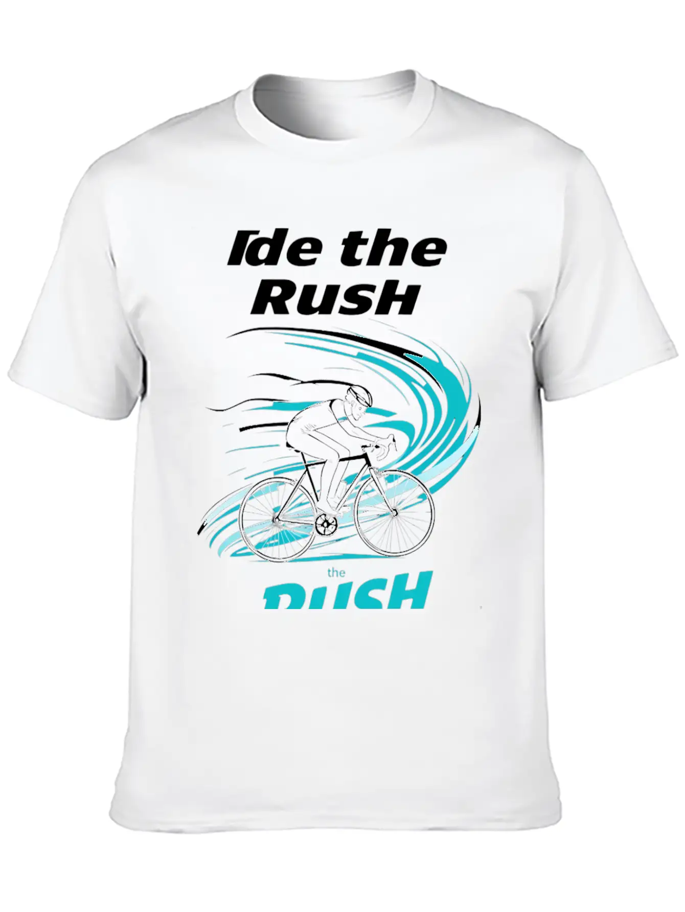 Cyclist Riding Through Stylized Wind Trails Wit Breathable Soft Cotton T-Shirt – Timeless Casual Look