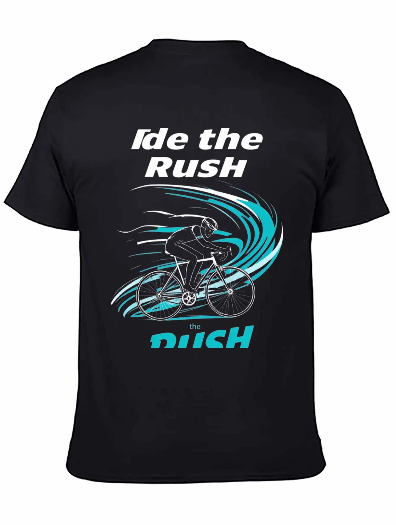 Cyclist Riding Through Stylized Wind Trails Wit Breathable Soft Cotton T-Shirt – Timeless Casual Look