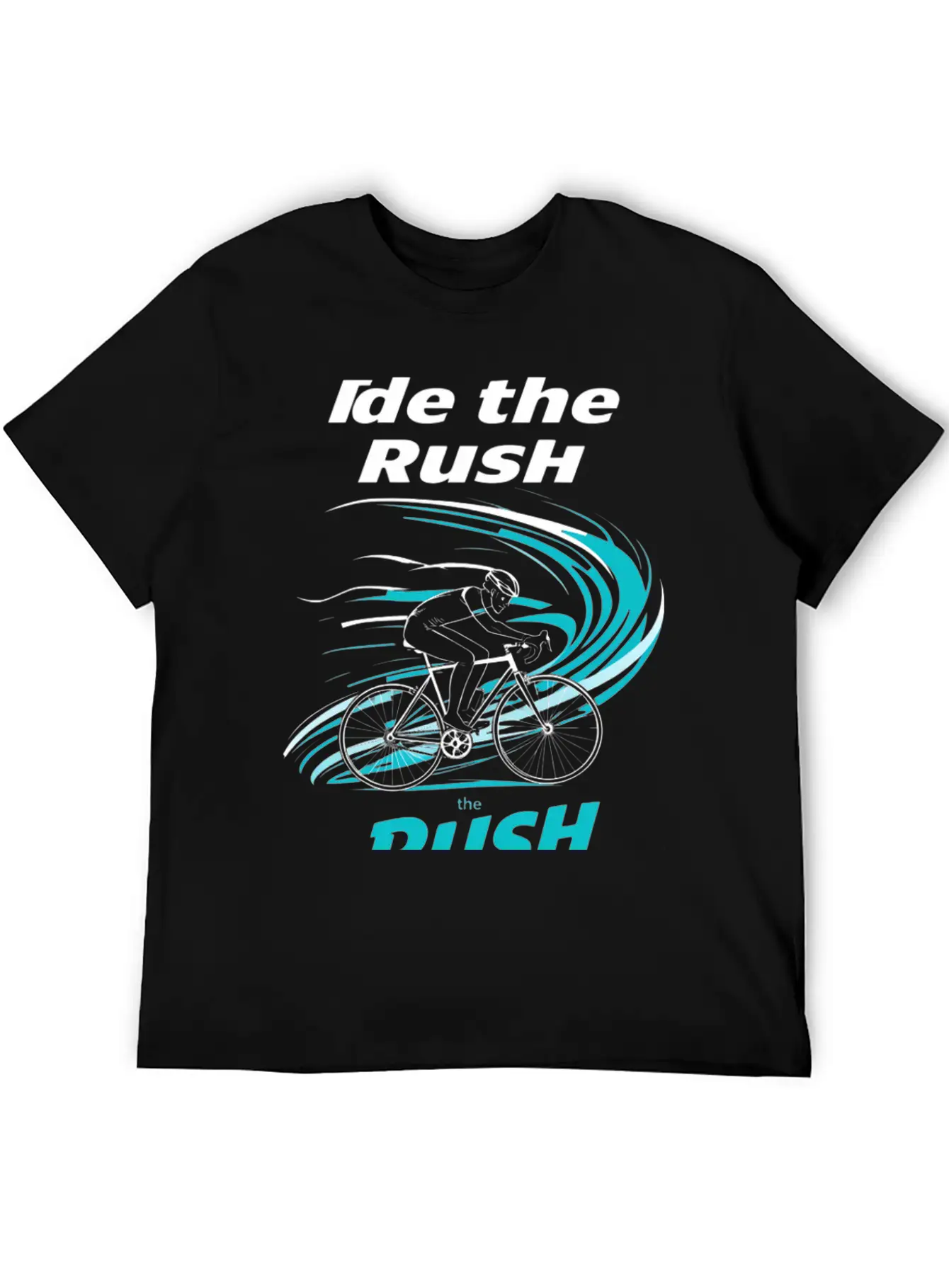 Cyclist Riding Through Stylized Wind Trails Wit Breathable Soft Cotton T-Shirt – Timeless Casual Look