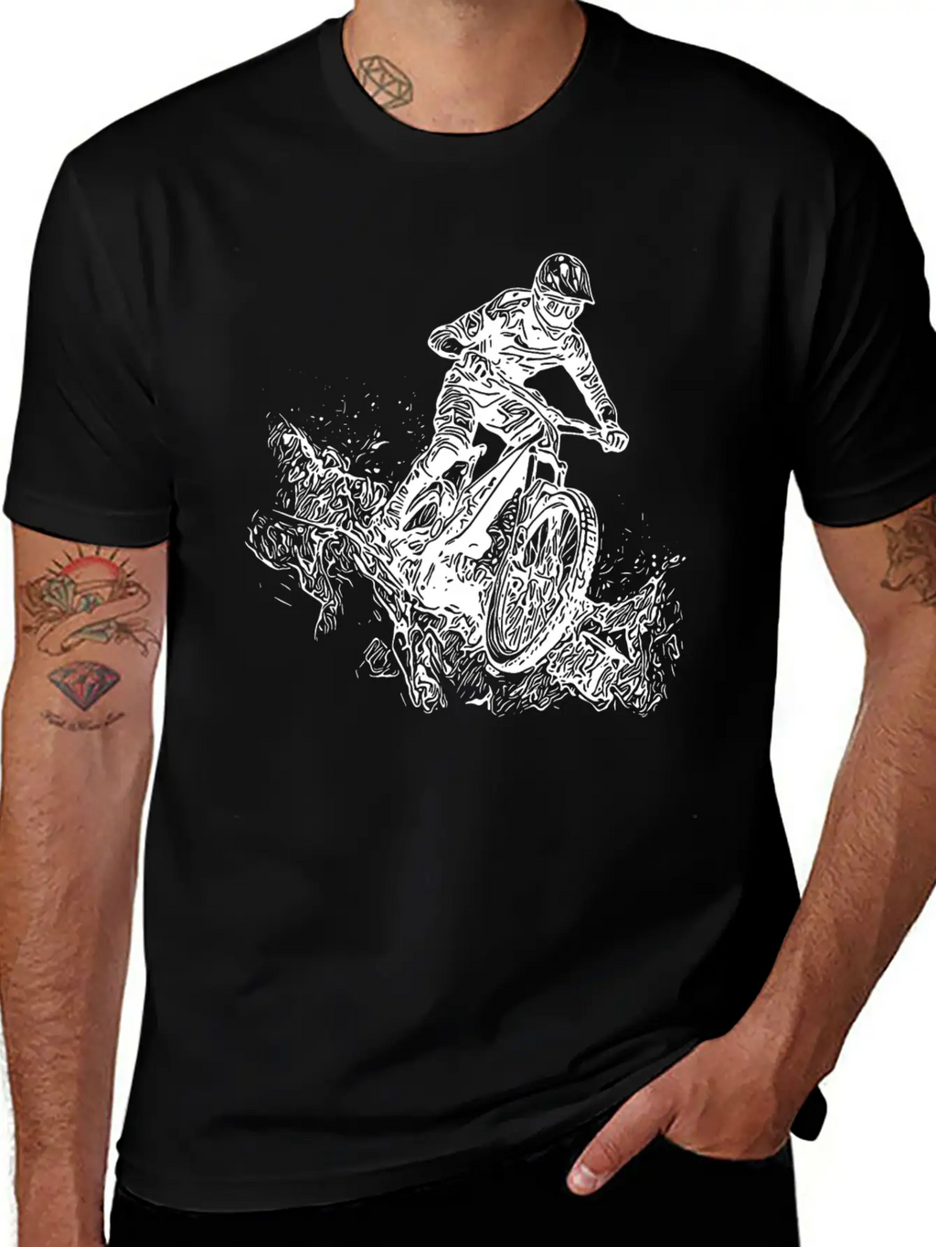 Cyclists Mountain Bikers Rain Mud Downhill Essential Cotton Tee For Daily Outfits – Unisex Style