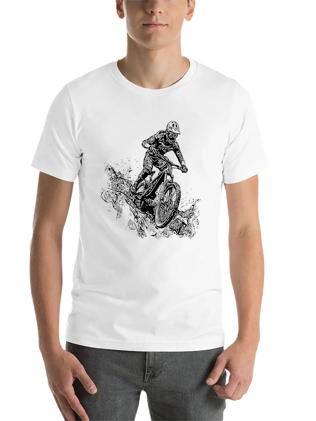 Cyclists Mountain Bikers Rain Mud Downhill Essential Cotton Tee For Daily Outfits – Unisex Style