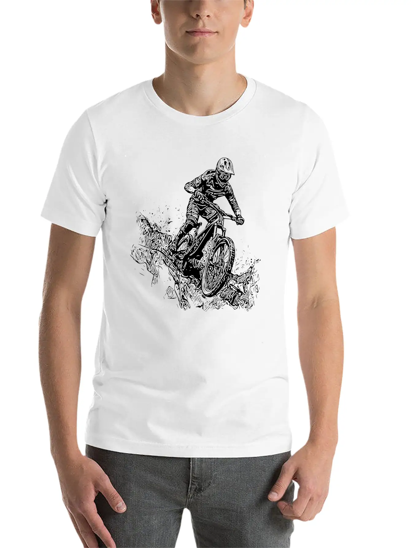 Cyclists Mountain Bikers Rain Mud Downhill Essential Cotton Tee For Daily Outfits – Unisex Style