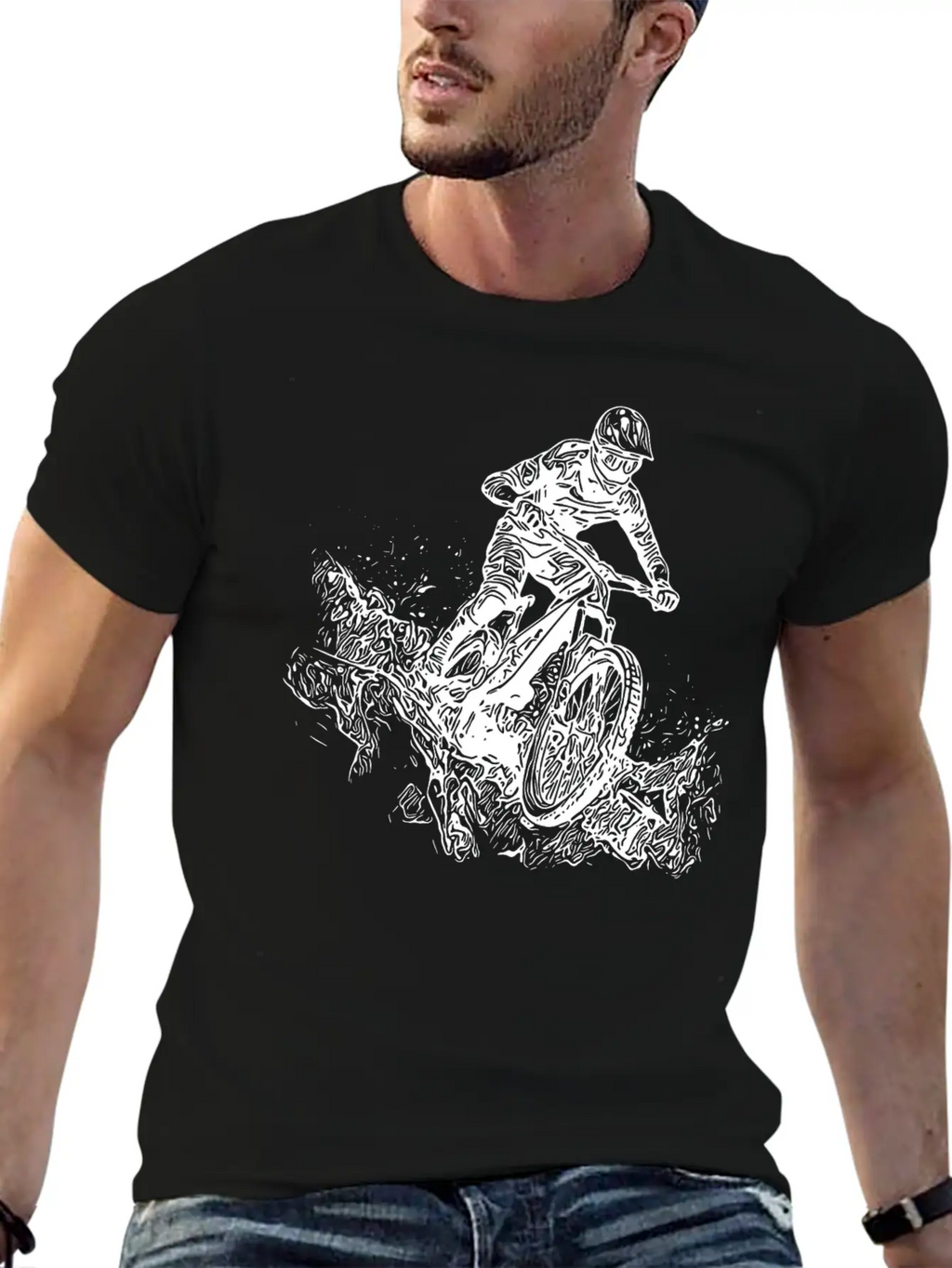 Cyclists Mountain Bikers Rain Mud Downhill Essential Cotton Tee For Daily Outfits – Unisex Style