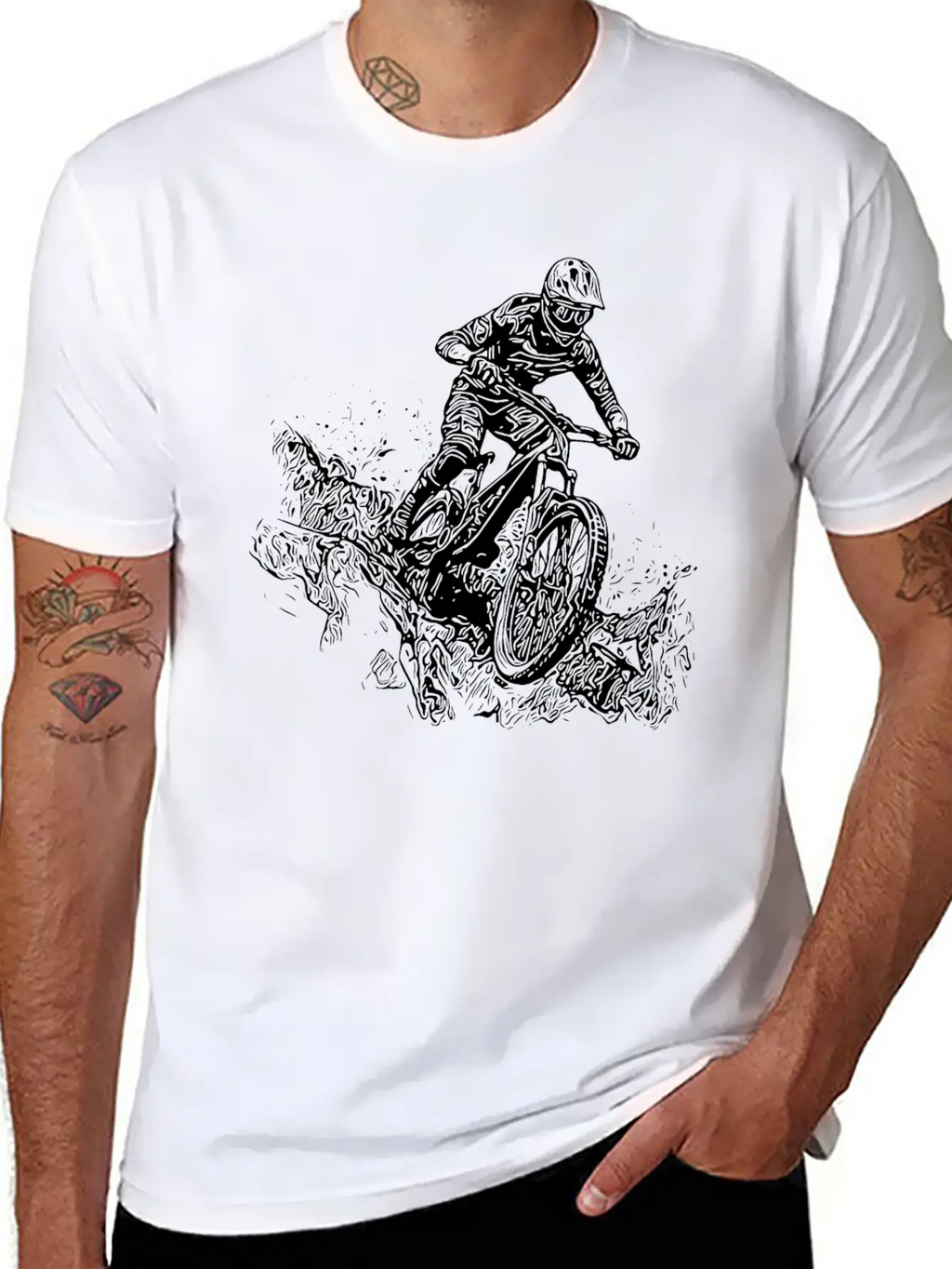 Cyclists Mountain Bikers Rain Mud Downhill Essential Cotton Tee For Daily Outfits – Unisex Style