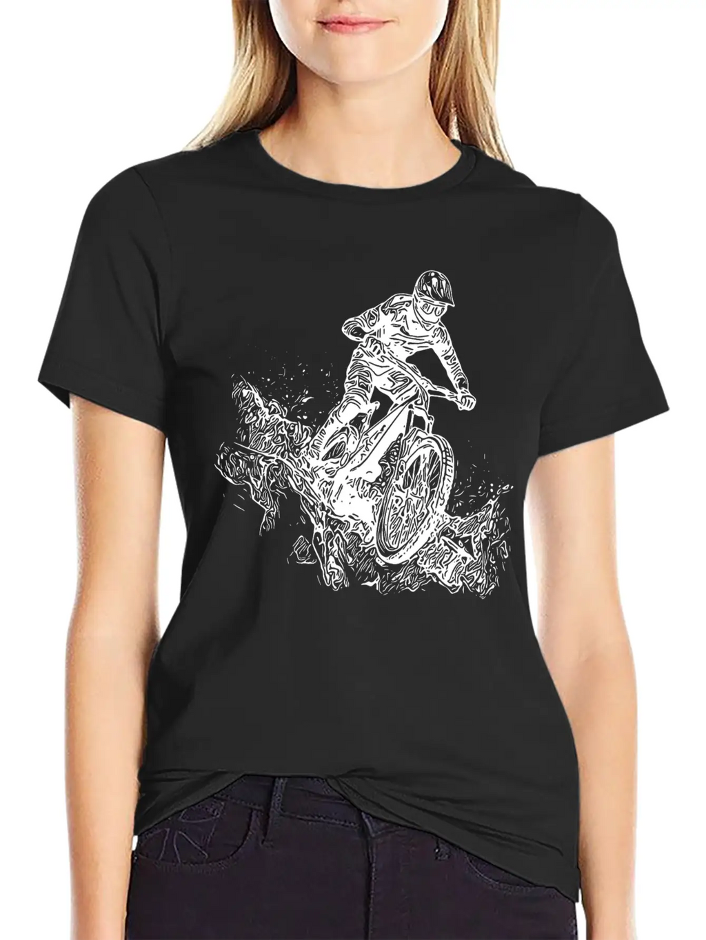 Cyclists Mountain Bikers Rain Mud Downhill Essential Cotton Tee For Daily Outfits – Unisex Style