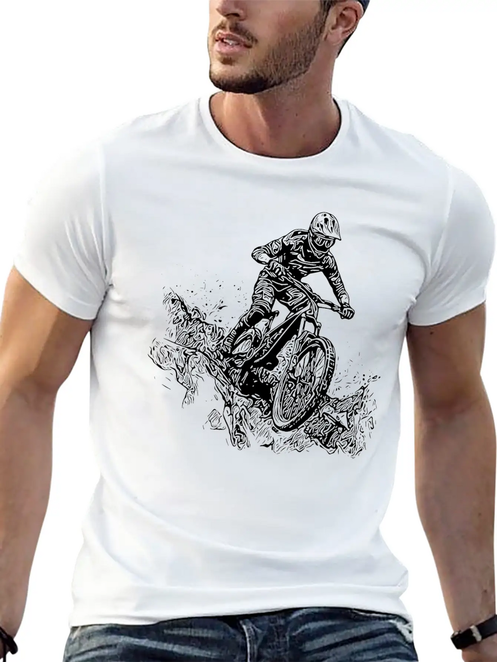 Cyclists Mountain Bikers Rain Mud Downhill Essential Cotton Tee For Daily Outfits – Unisex Style