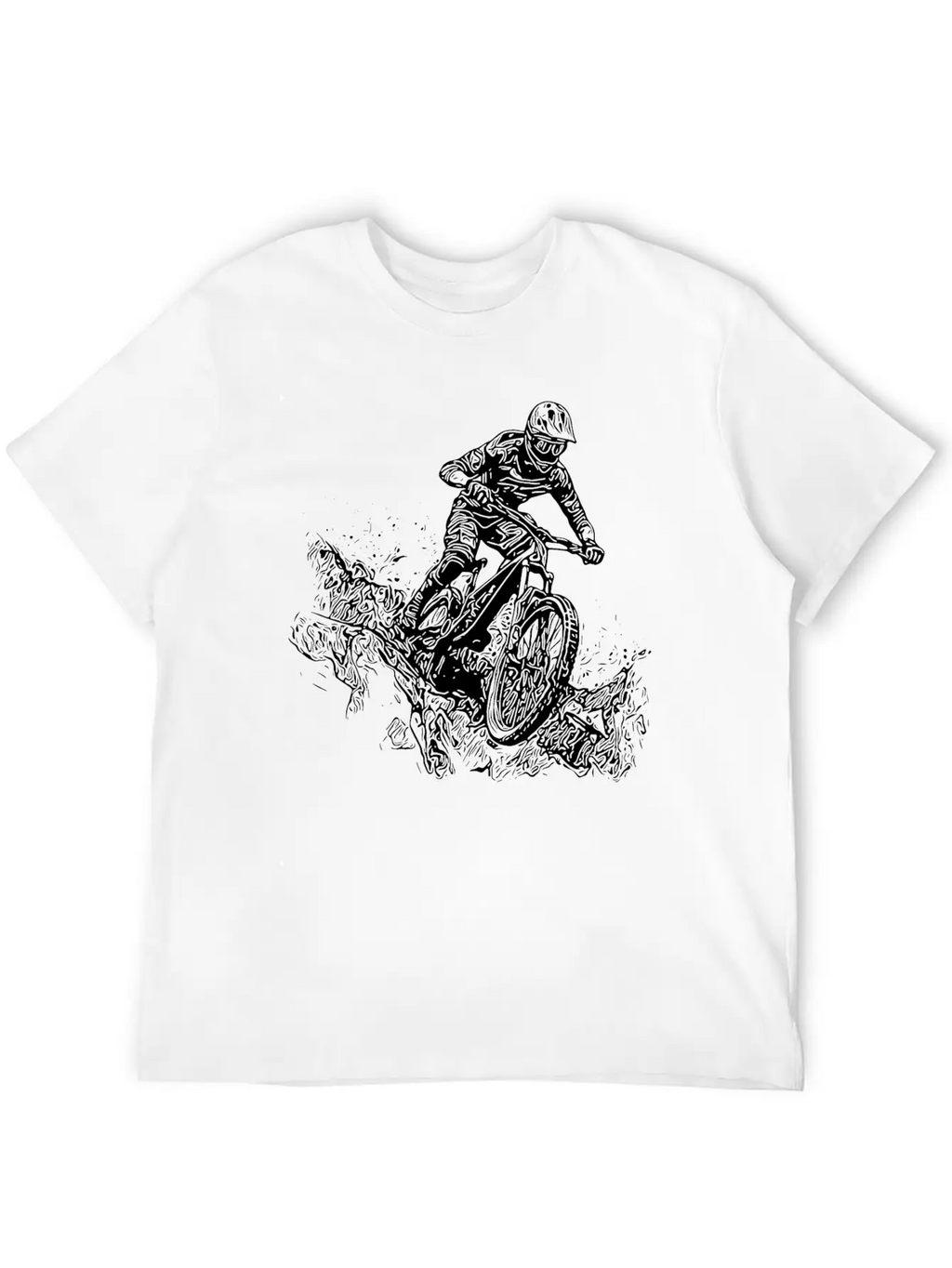 Cyclists Mountain Bikers Rain Mud Downhill Essential Cotton Tee For Daily Outfits – Unisex Style