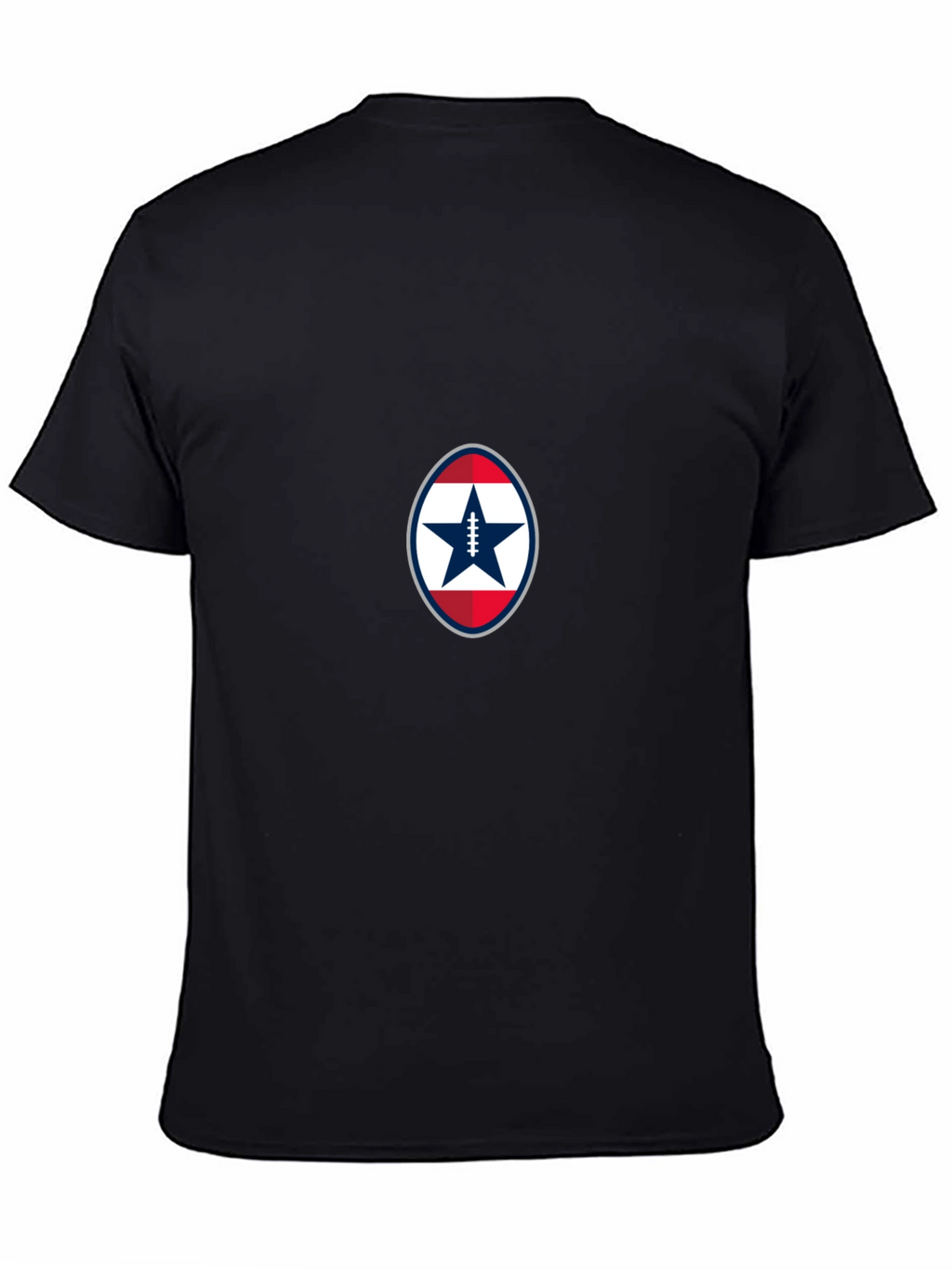 Patriotic Football Star Black T-Shirt