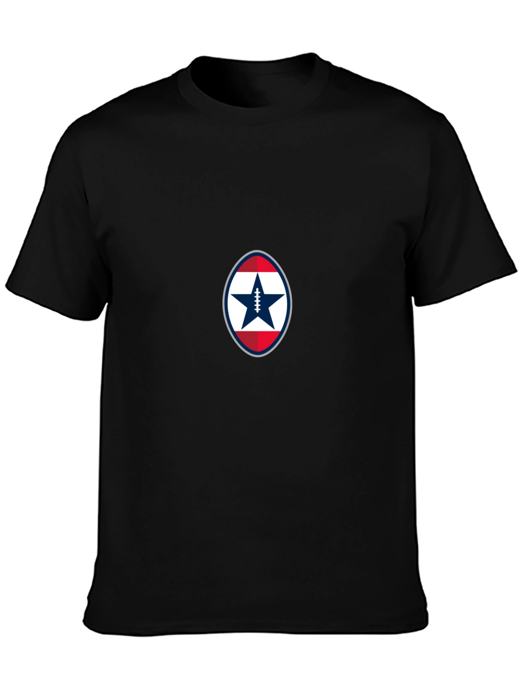 Patriotic Football Star Black T-Shirt