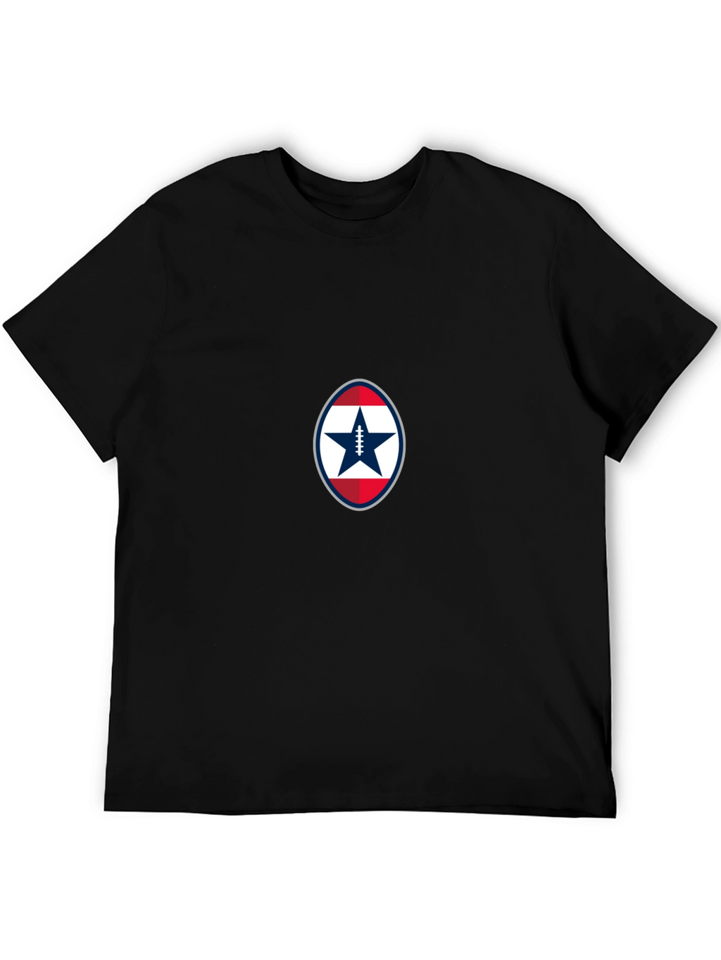 Patriotic Football Star Black T-Shirt