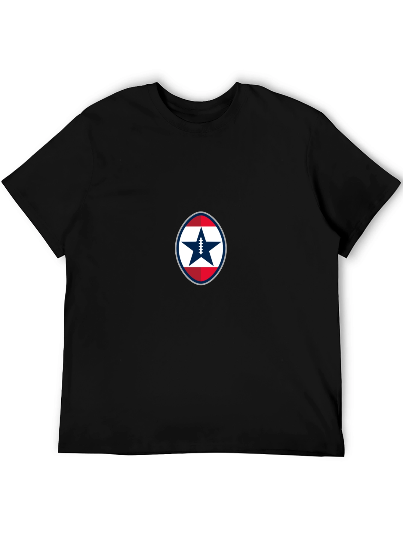 Patriotic Football Star Black T-Shirt