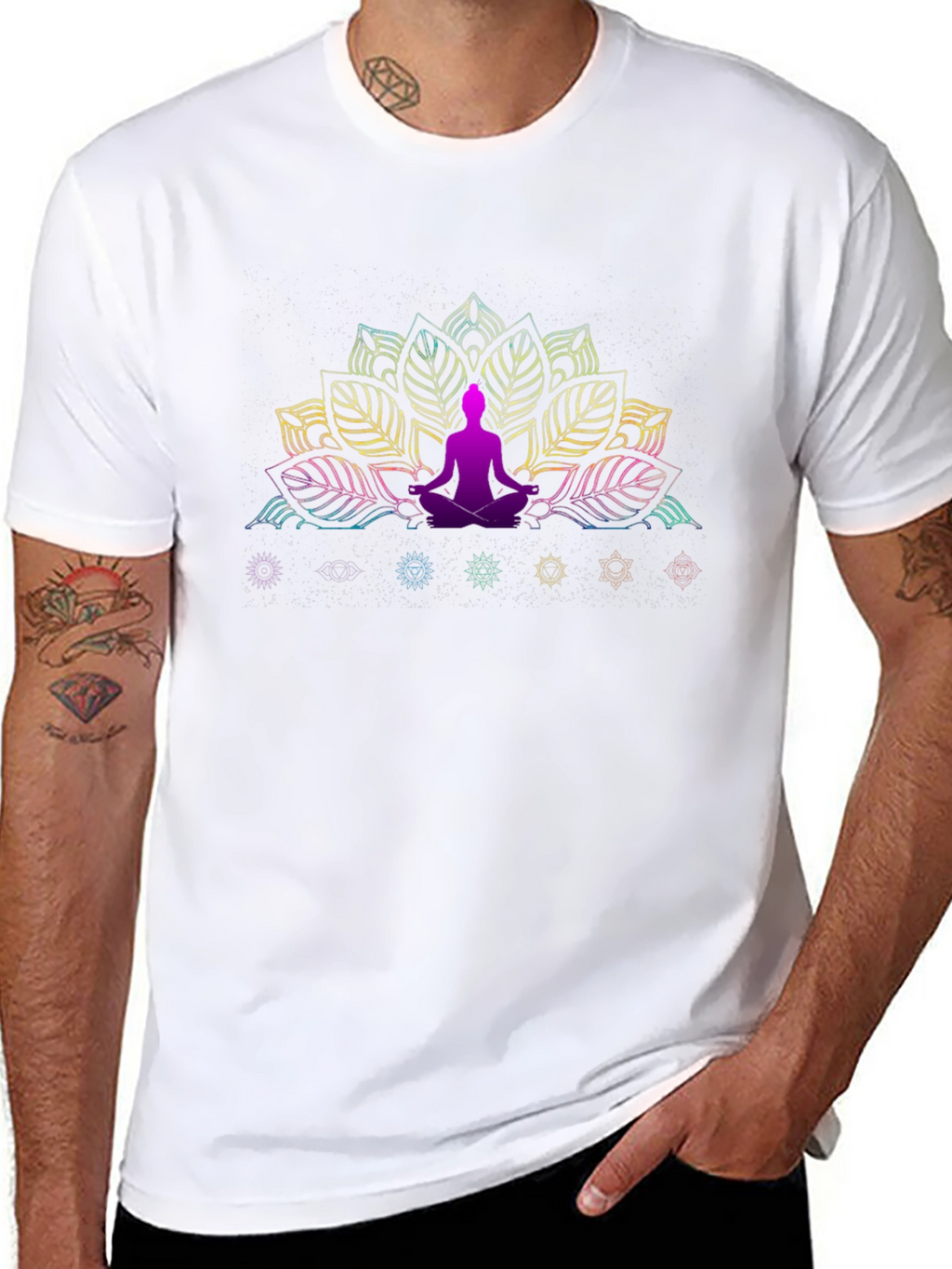 Chakra Lotus Meditation T-Shirt - Spiritual Design