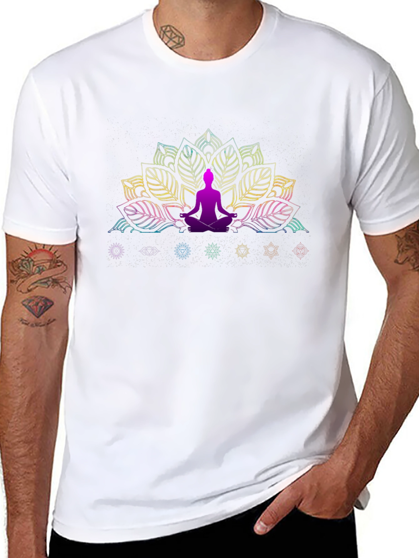 Chakra Lotus Meditation T-Shirt - Spiritual Design