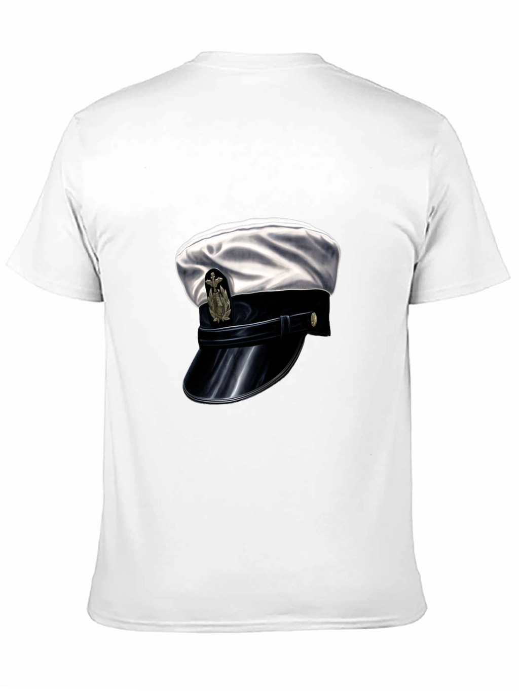Navy Hat Graphic Tee - Stylish Black Cotton T-Shirt