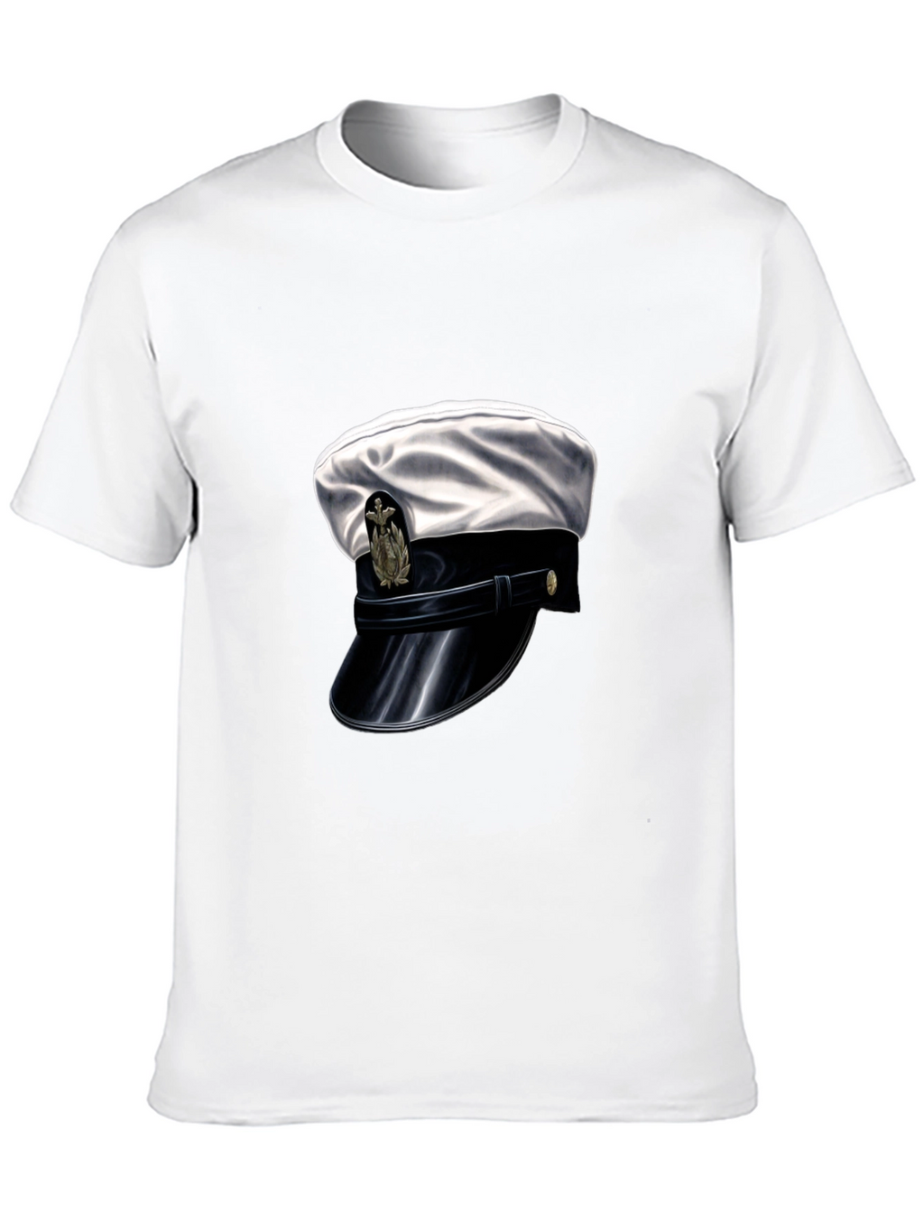 Navy Hat Graphic Tee - Stylish Black Cotton T-Shirt