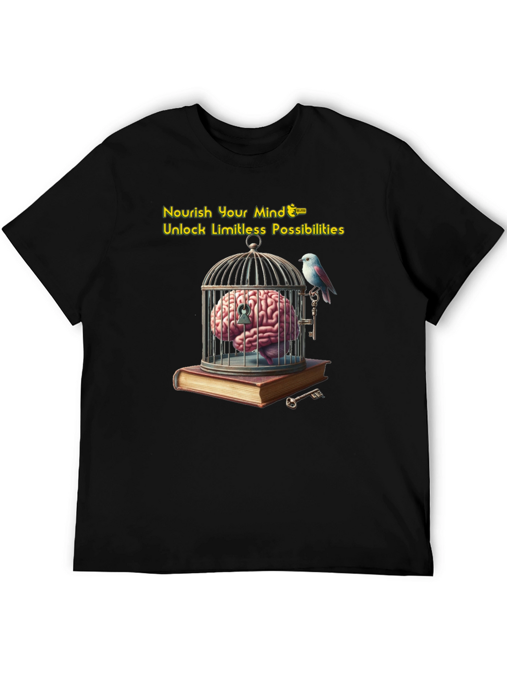 Unlock Your Potential: Brain & Birdcage Graphic Tee