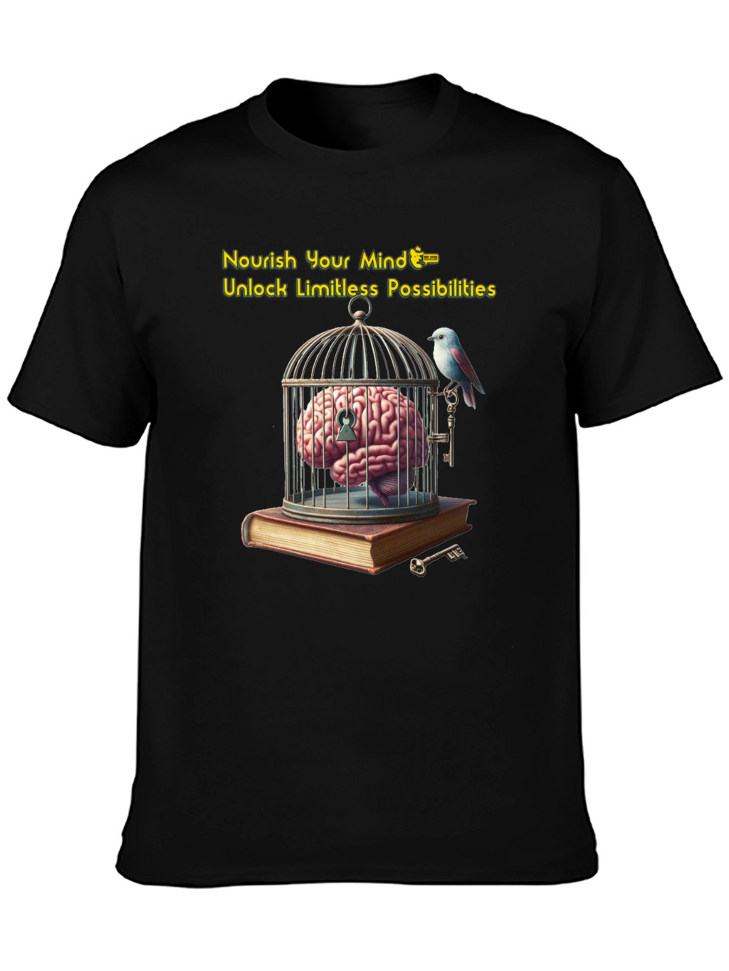 Unlock Your Potential: Brain & Birdcage Graphic Tee