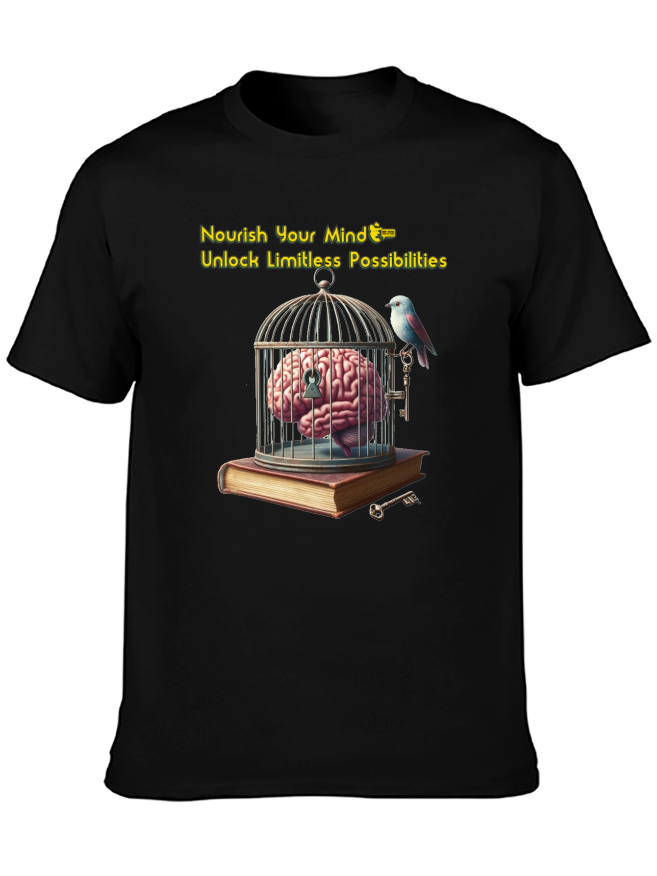 Unlock Your Potential: Brain & Birdcage Graphic Tee