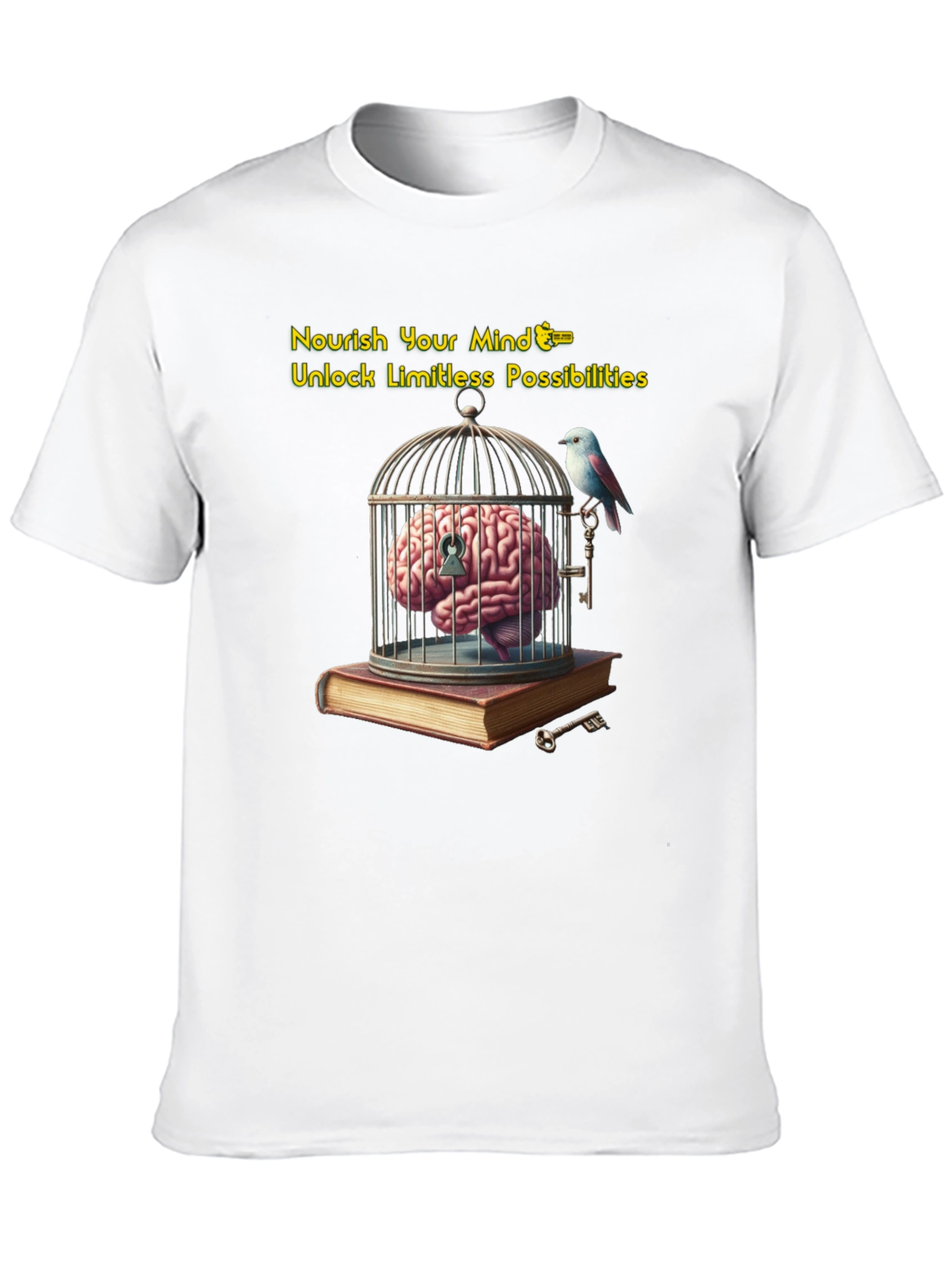 Unlock Your Potential: Brain & Birdcage Graphic Tee