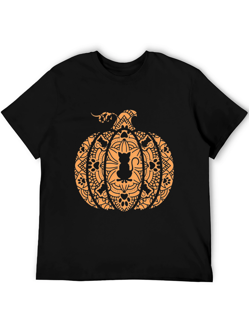 Halloween Cat Pumpkin Graphic Tee - Spooky Season Style!