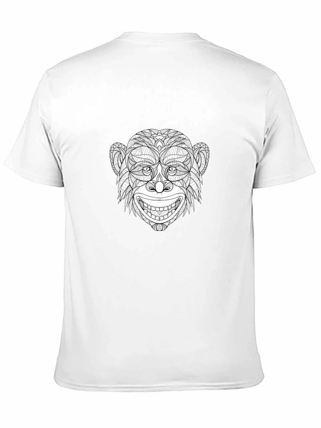 Monkey Face Graphic Print Black T-Shirt