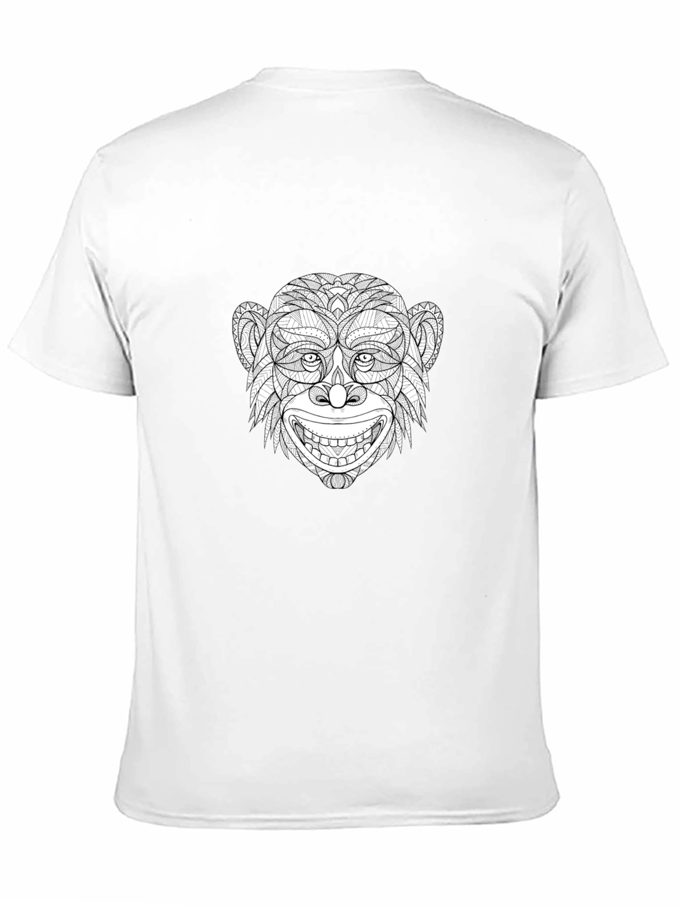 Monkey Face Graphic Print Black T-Shirt