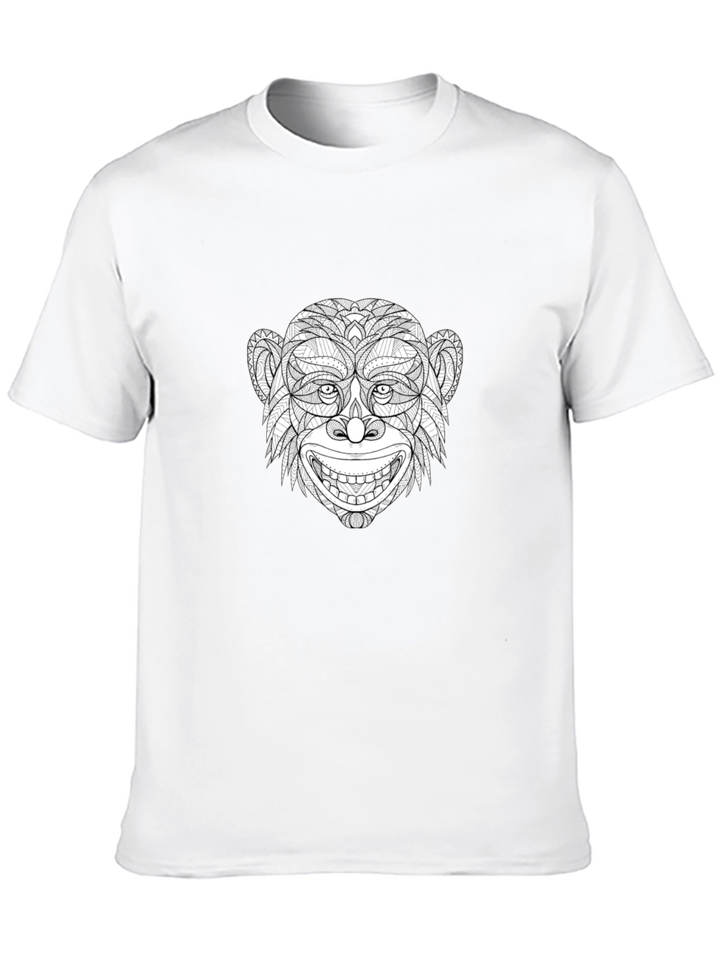 Monkey Face Graphic Print Black T-Shirt