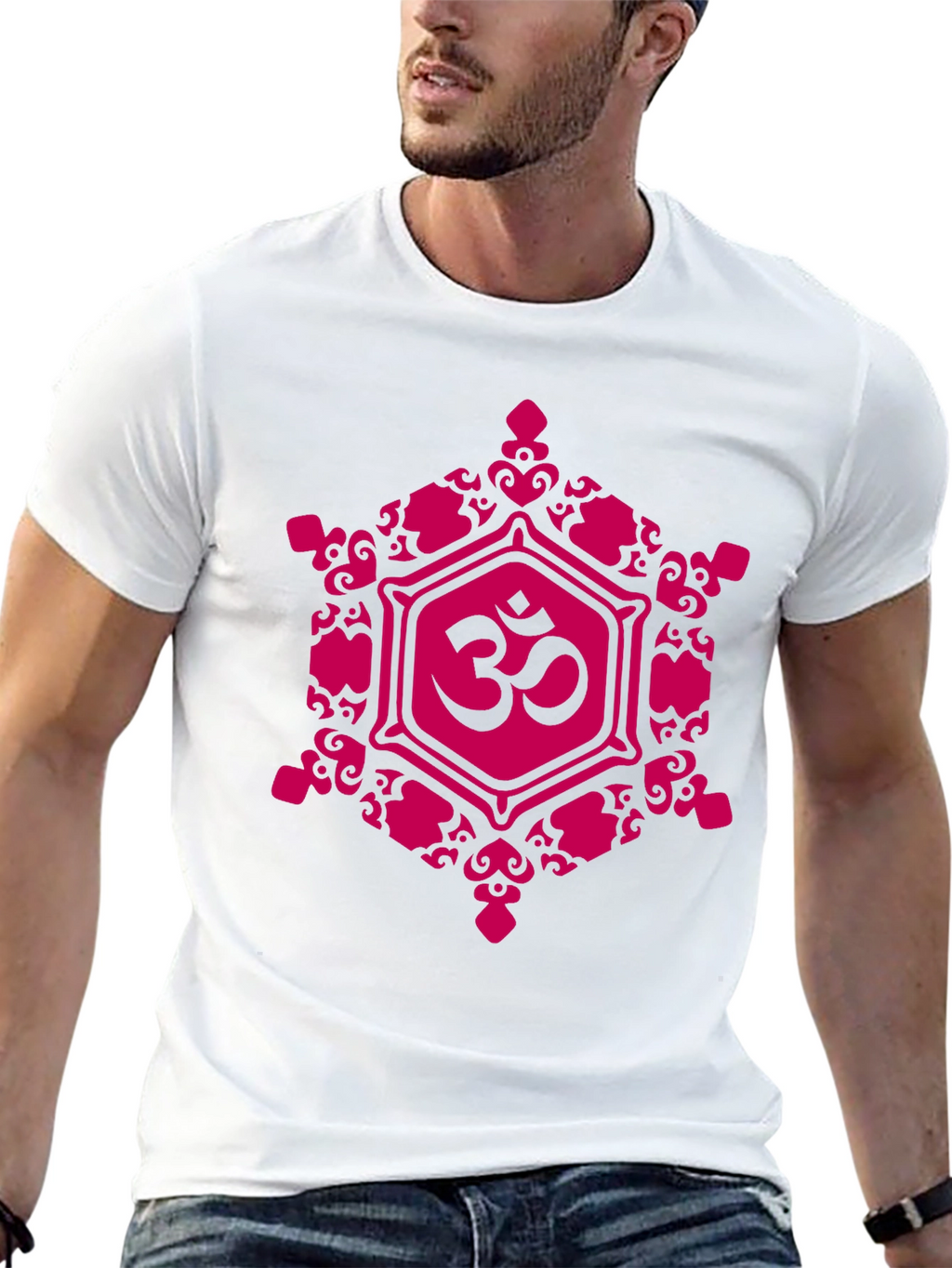 Om Symbol Graphic Tee - Black Cotton Blend T-Shirt