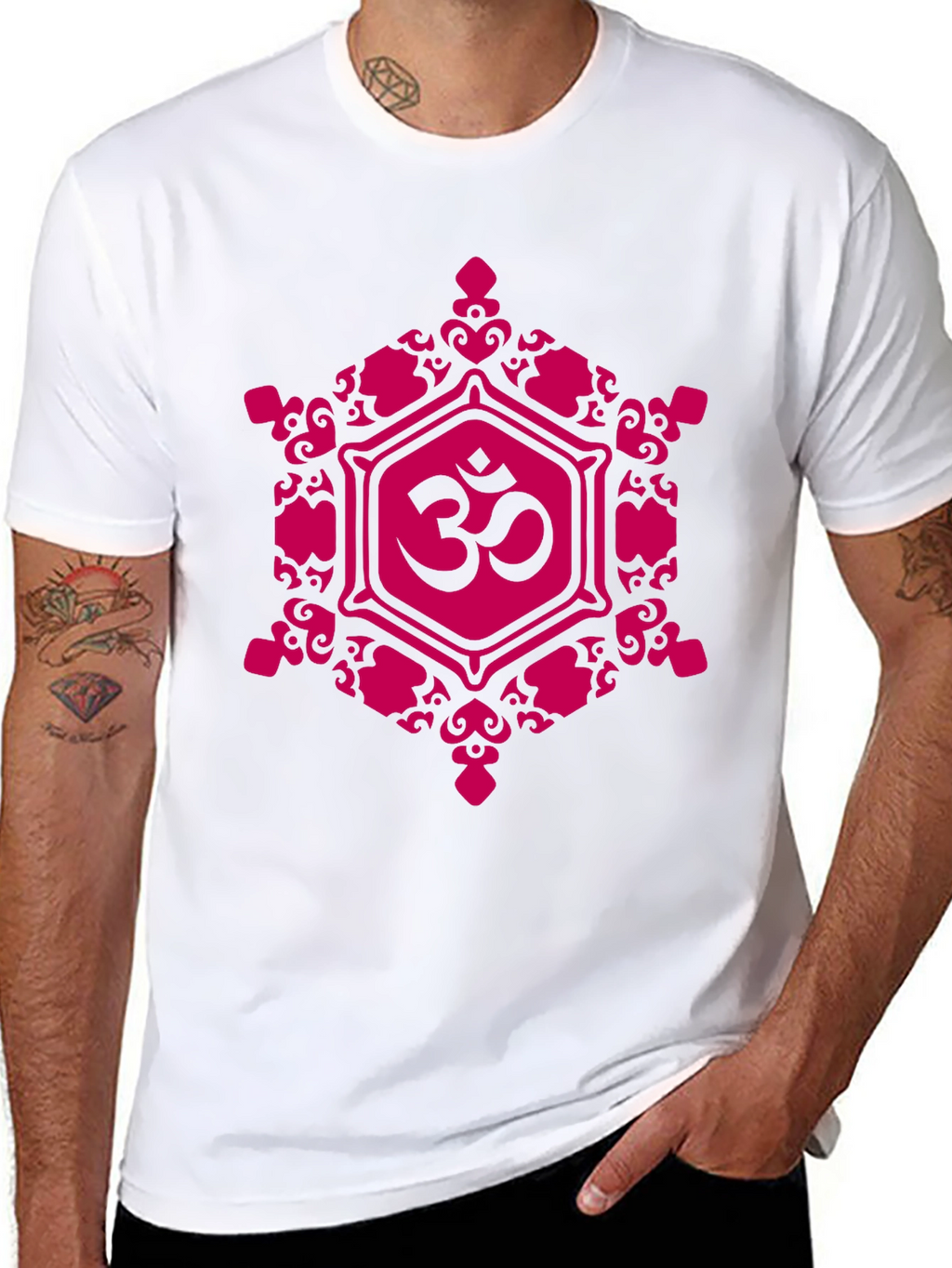 Om Symbol Graphic Tee - Black Cotton Blend T-Shirt