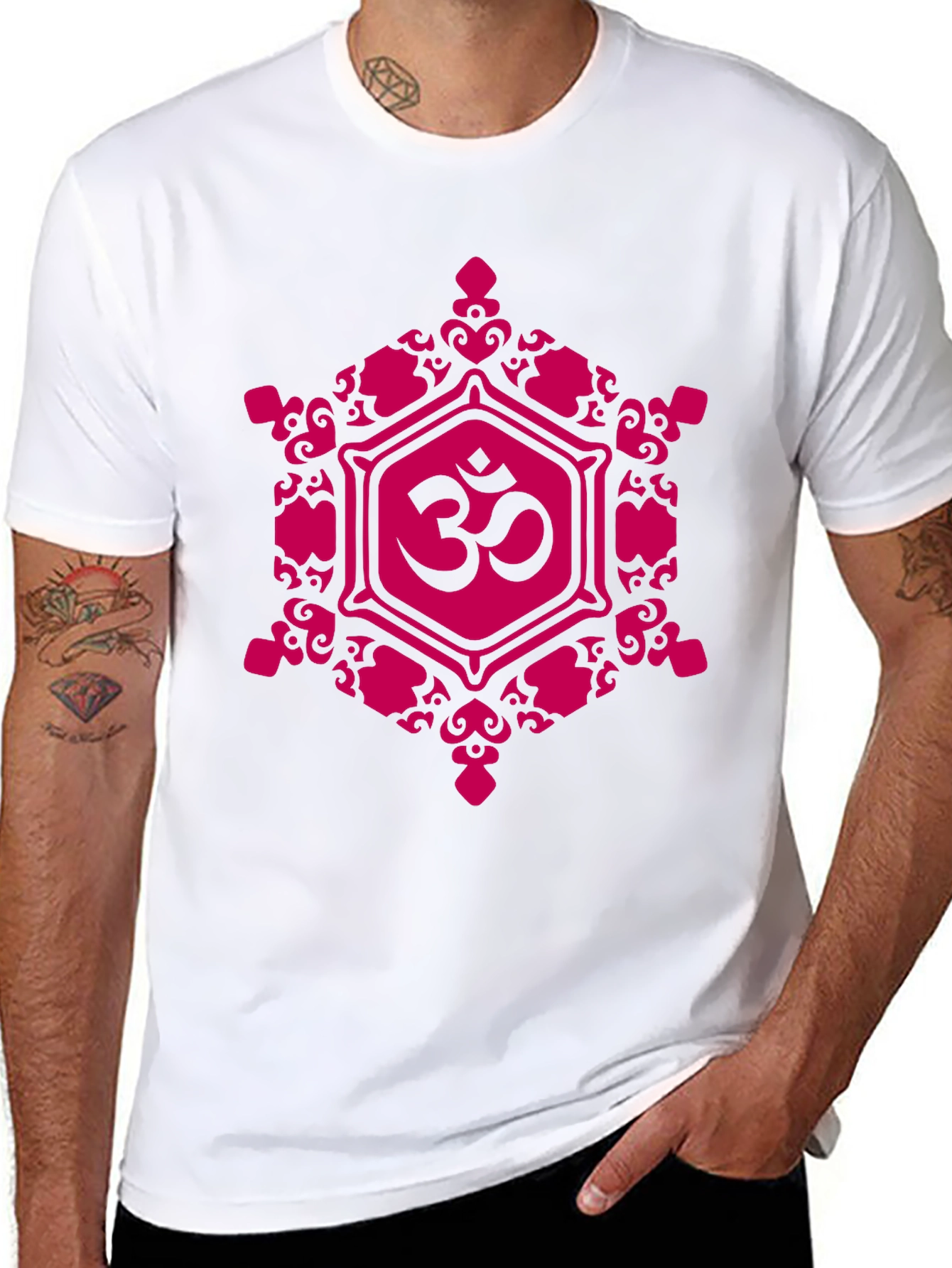 Om Symbol Graphic Tee - Black Cotton Blend T-Shirt