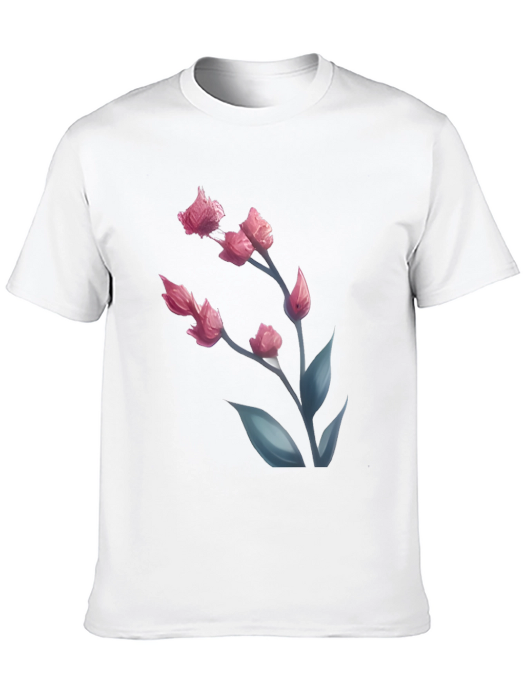 Floral Graphic Print Black T-Shirt