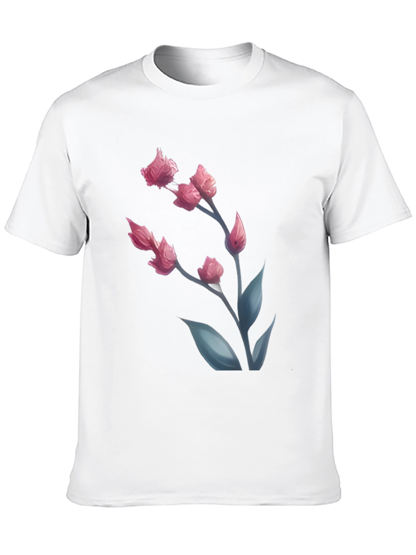 Floral Graphic Print Black T-Shirt