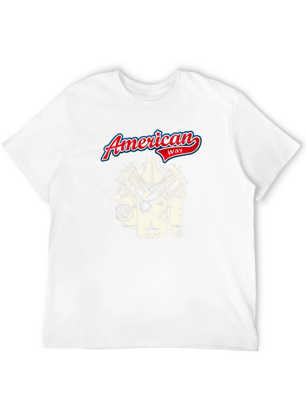 American Way V8 Engine Graphic Black Tee