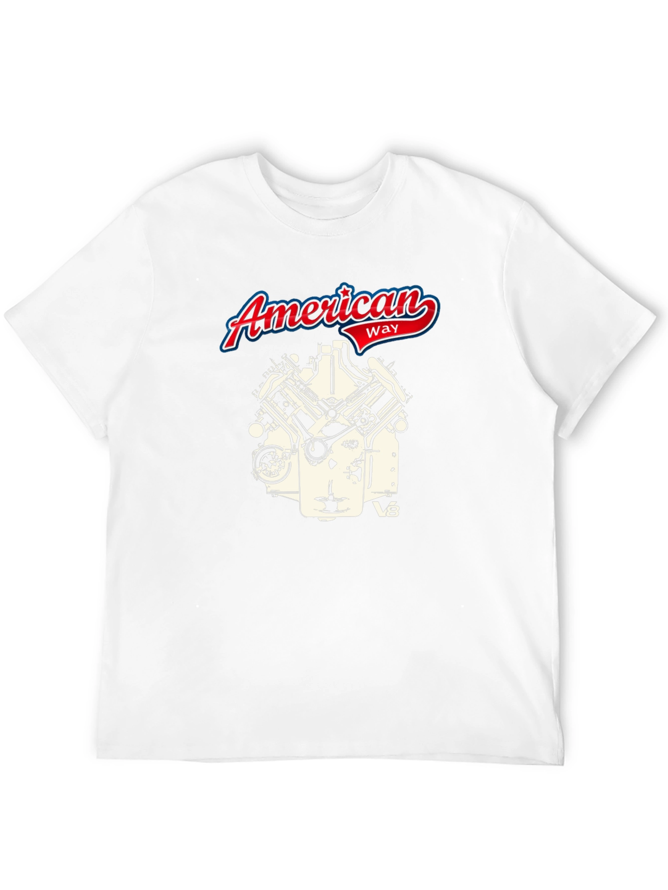 American Way V8 Engine Graphic Black Tee
