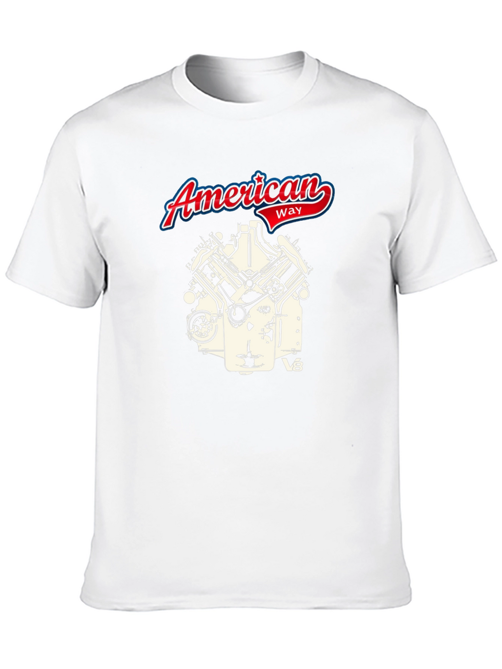 American Way V8 Engine Graphic Black Tee