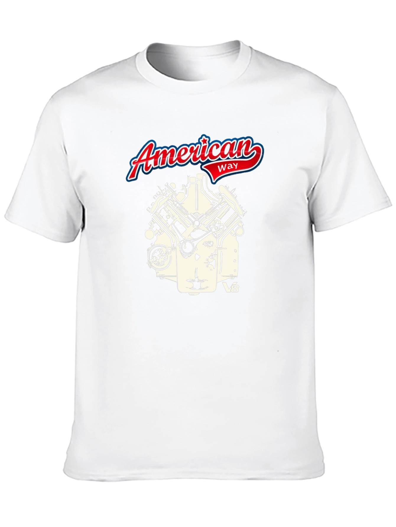 American Way V8 Engine Graphic Black Tee