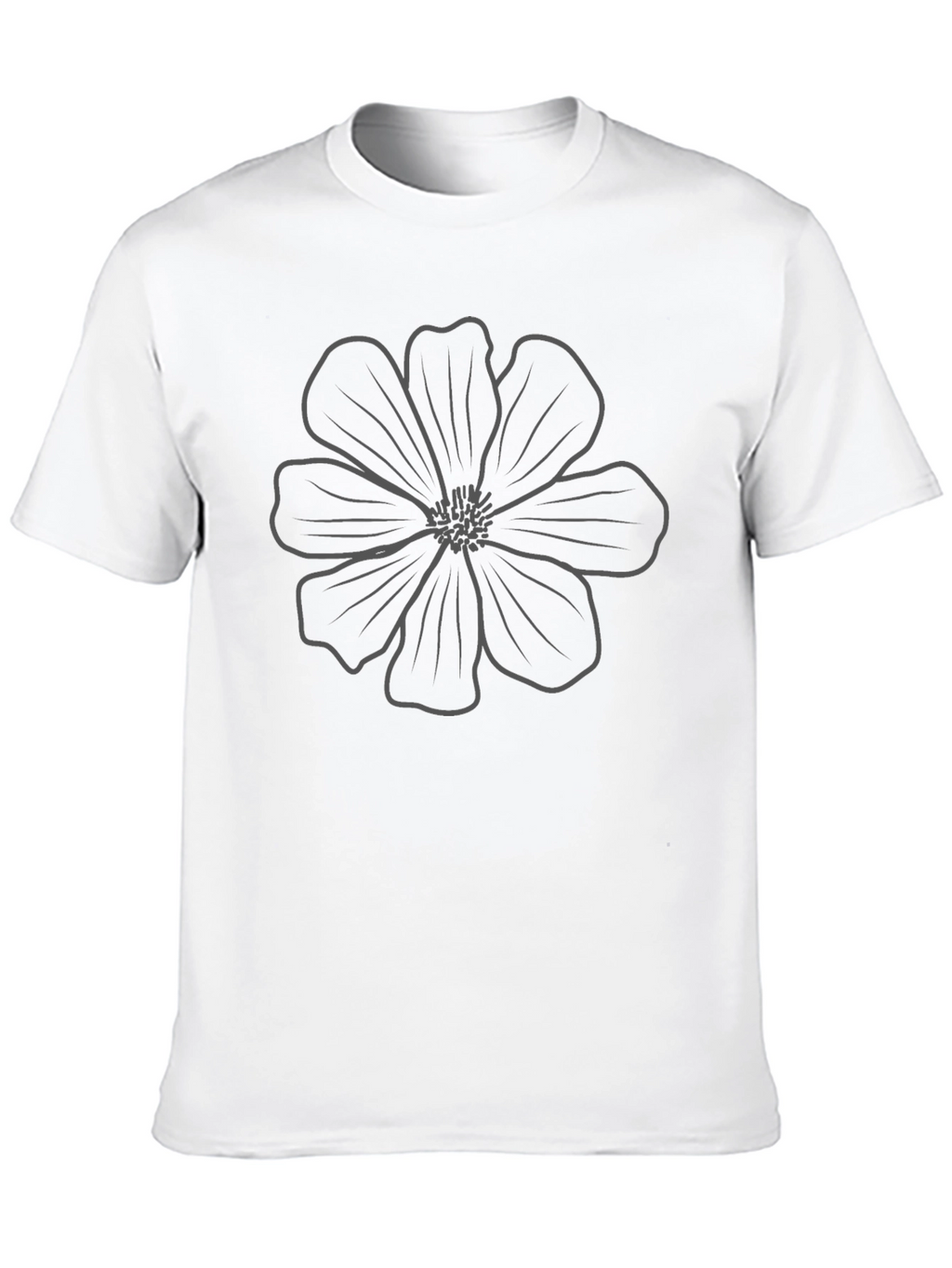 Minimalist Flower Graphic Black T-Shirt