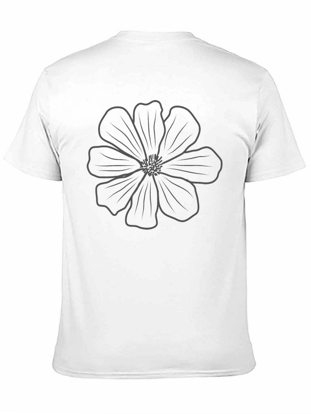 Minimalist Flower Graphic Black T-Shirt