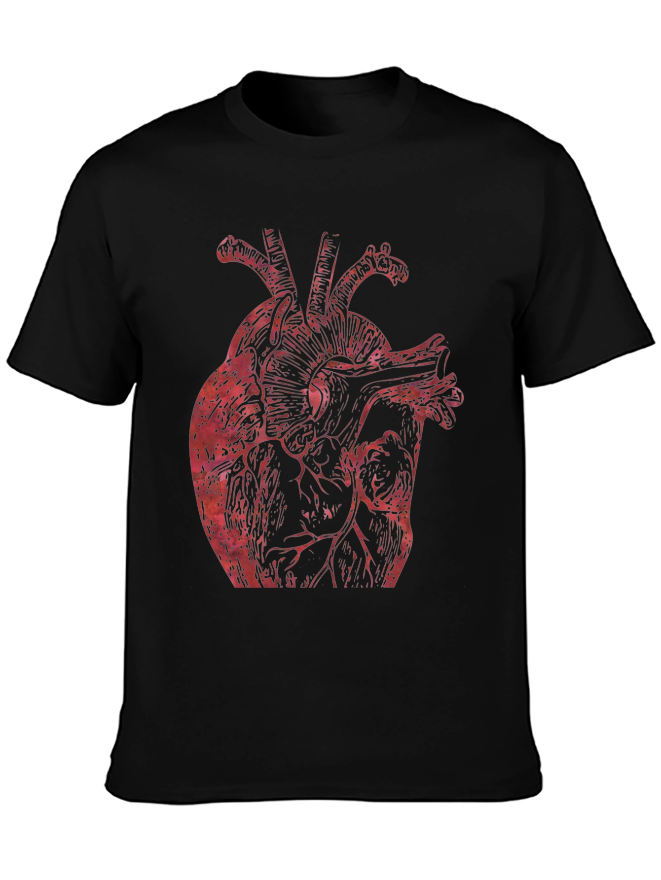 Anatomical Heart Graphic Tee - Bold Black Shirt