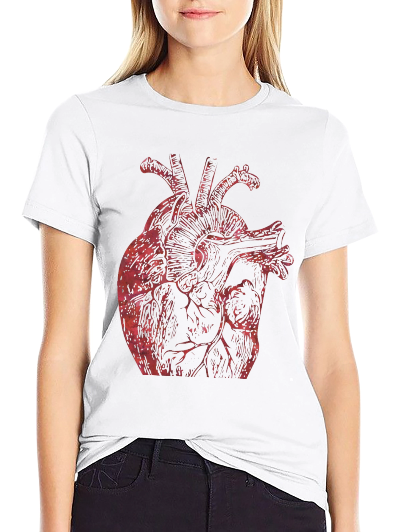 Anatomical Heart Graphic Tee - Bold Black Shirt