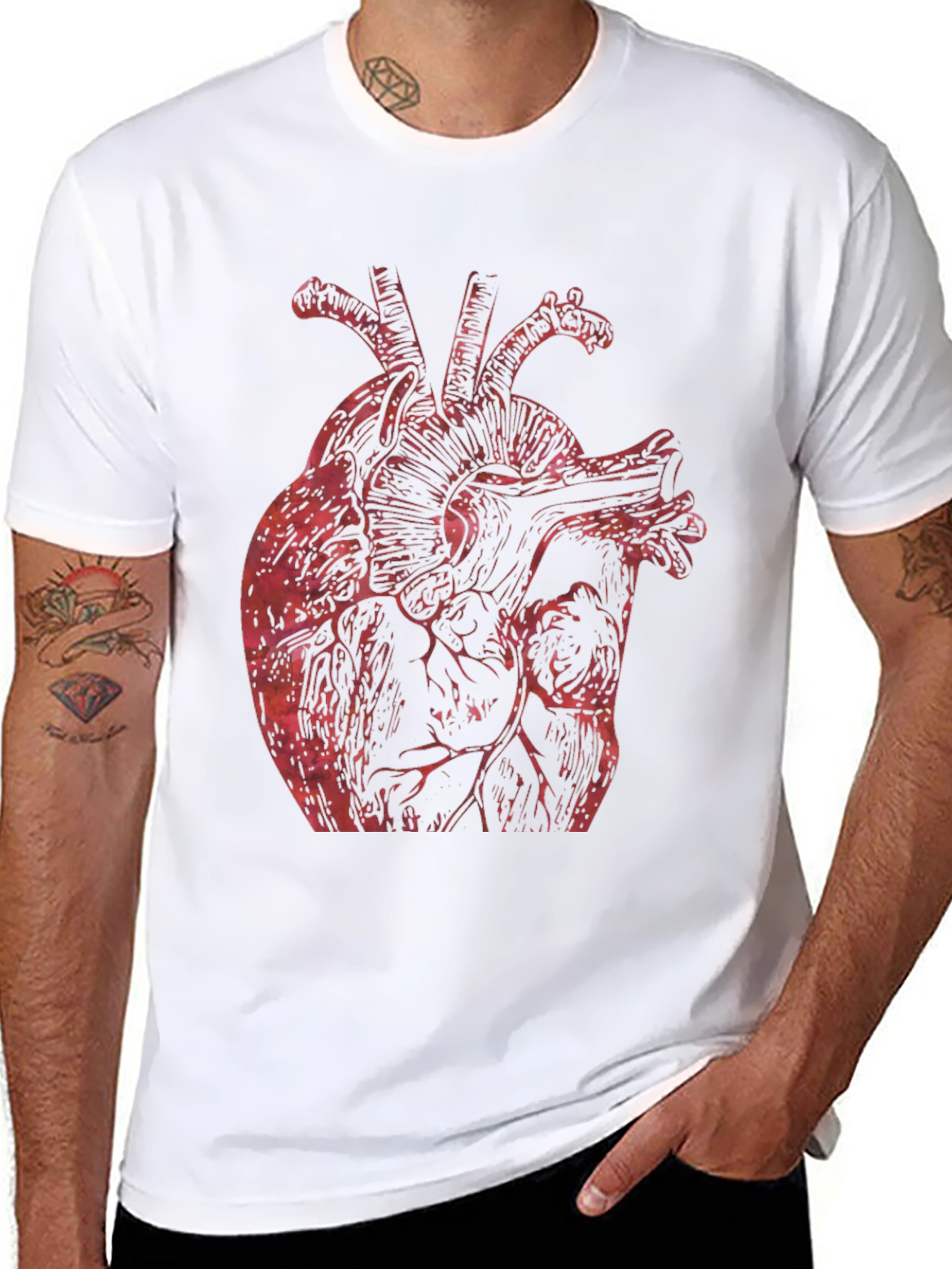 Anatomical Heart Graphic Tee - Bold Black Shirt